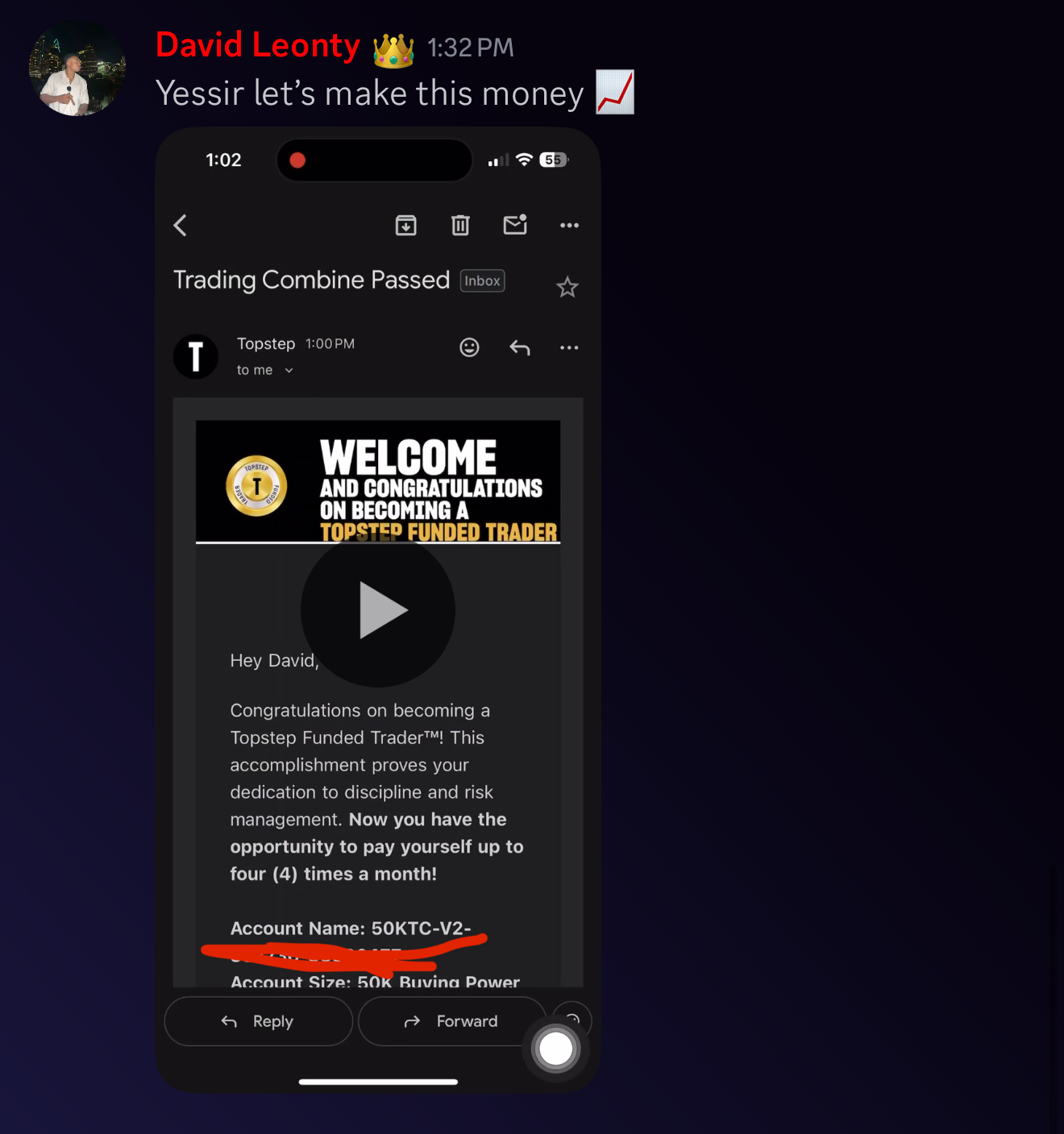David Leonty testimonial screenshot