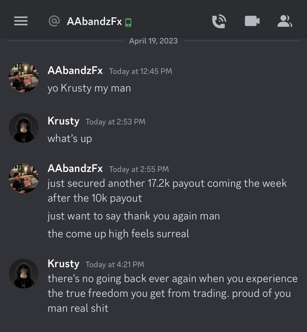 AAbandzFx testimonial screenshot