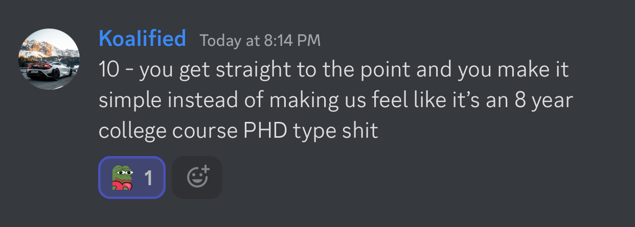 Koalified testimonial screenshot