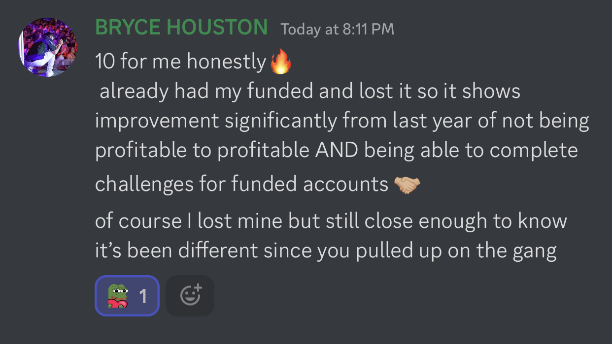 Bryce Houston testimonial screenshot