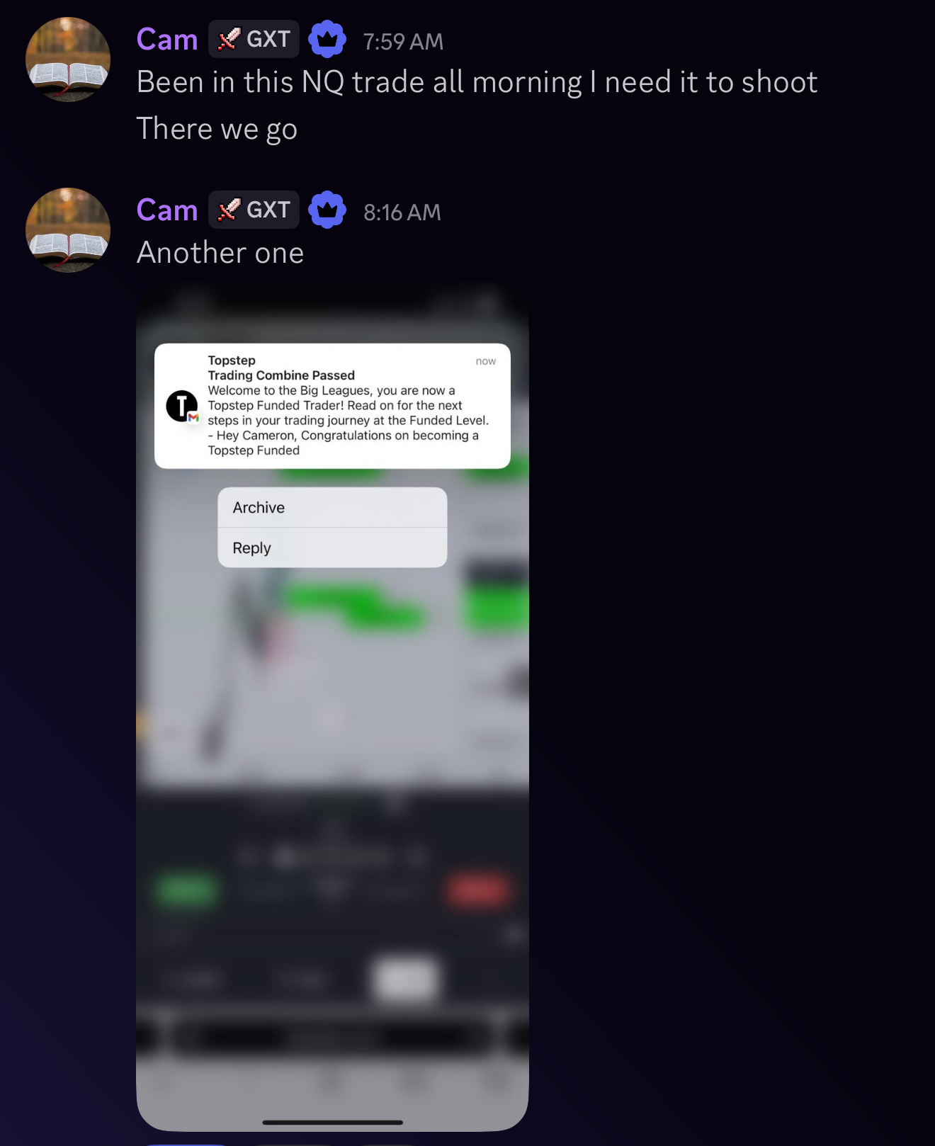 Cam testimonial screenshot