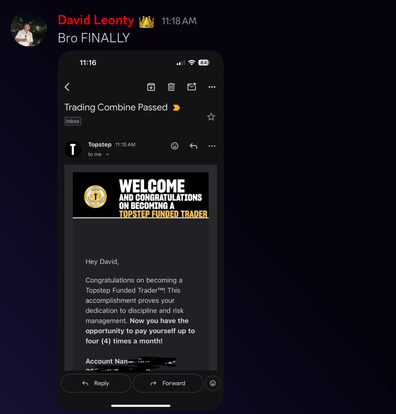 David Leonty testimonial screenshot