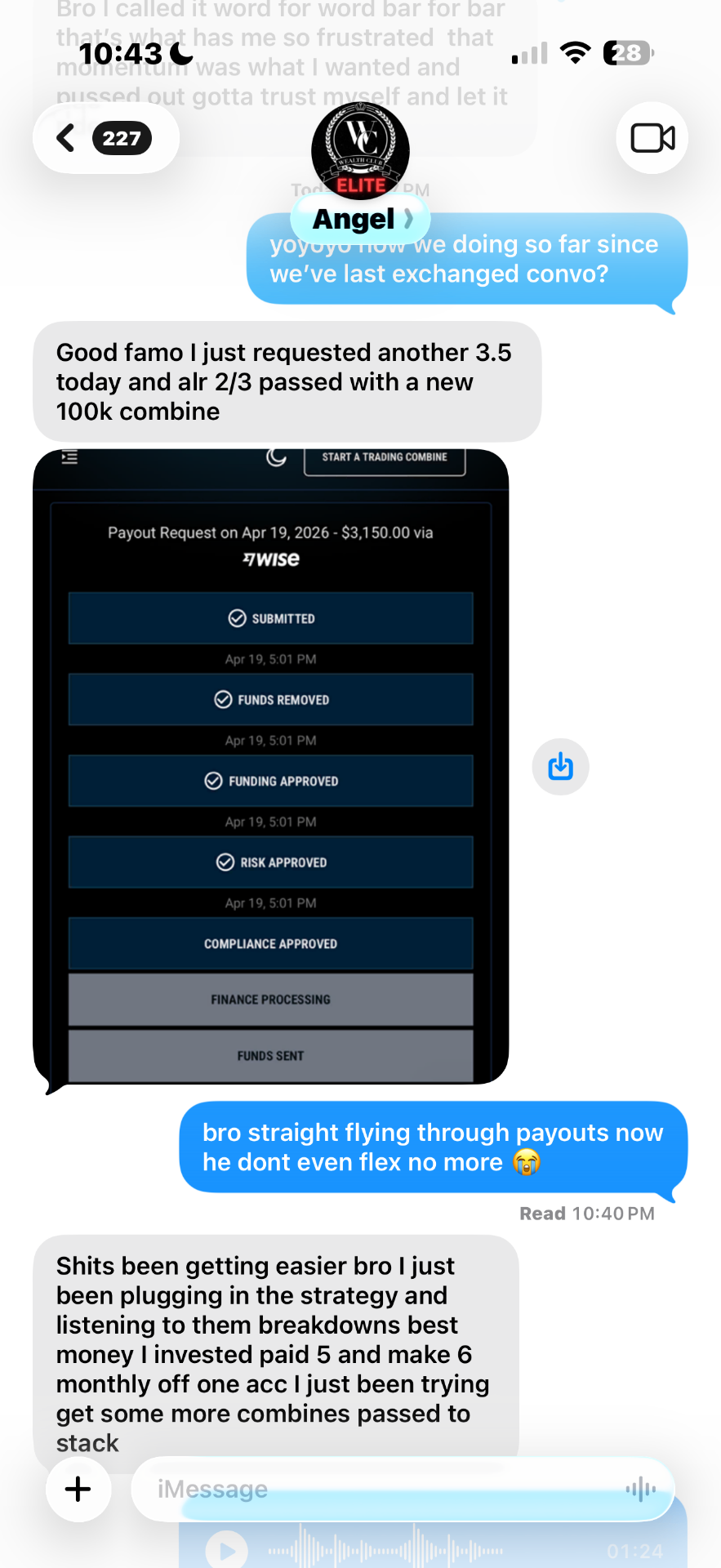 Angel testimonial screenshot