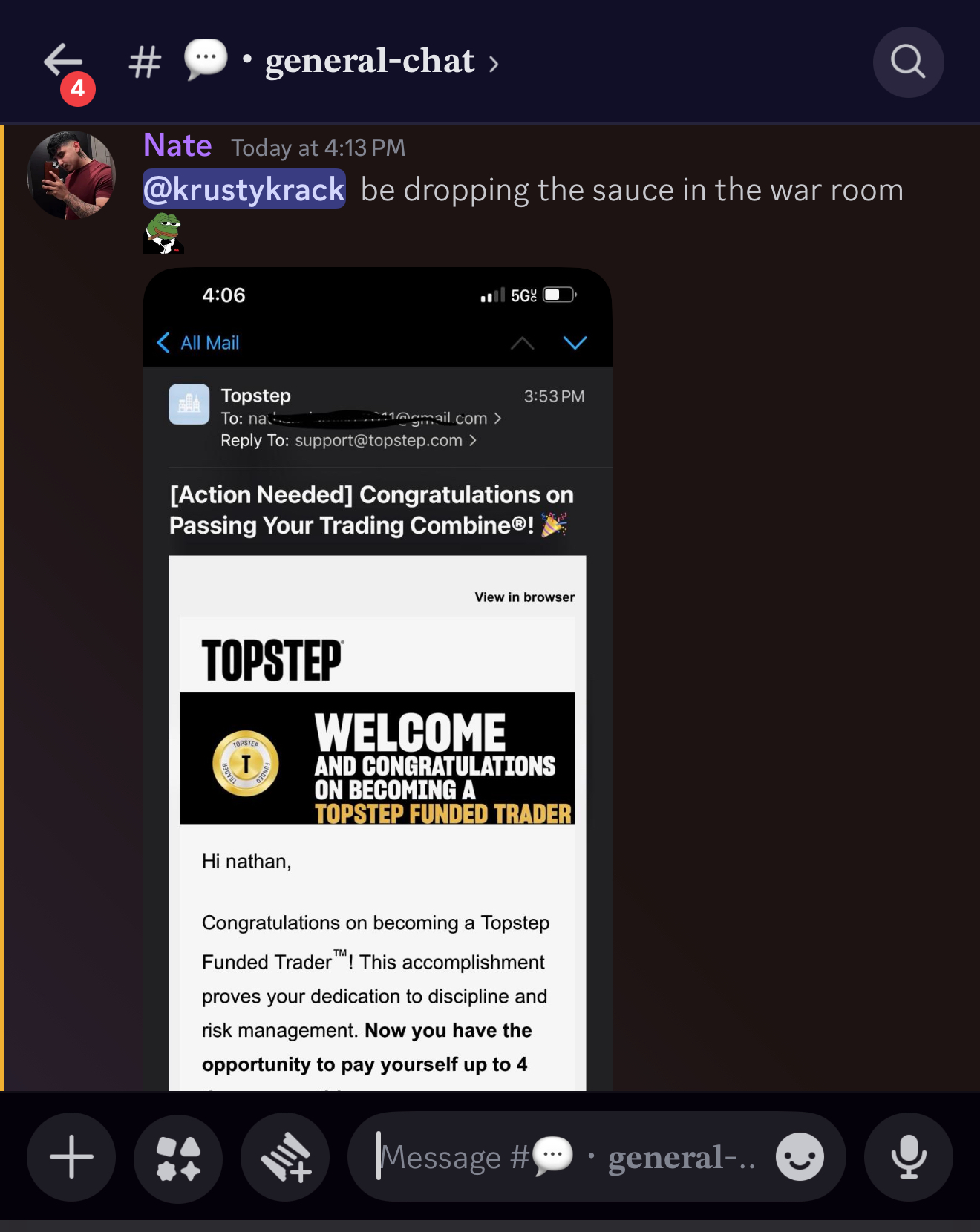 Nate testimonial screenshot